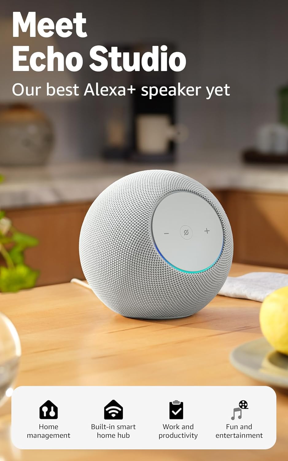 Amazon Echo Studio (Newest Model) – Glacier White