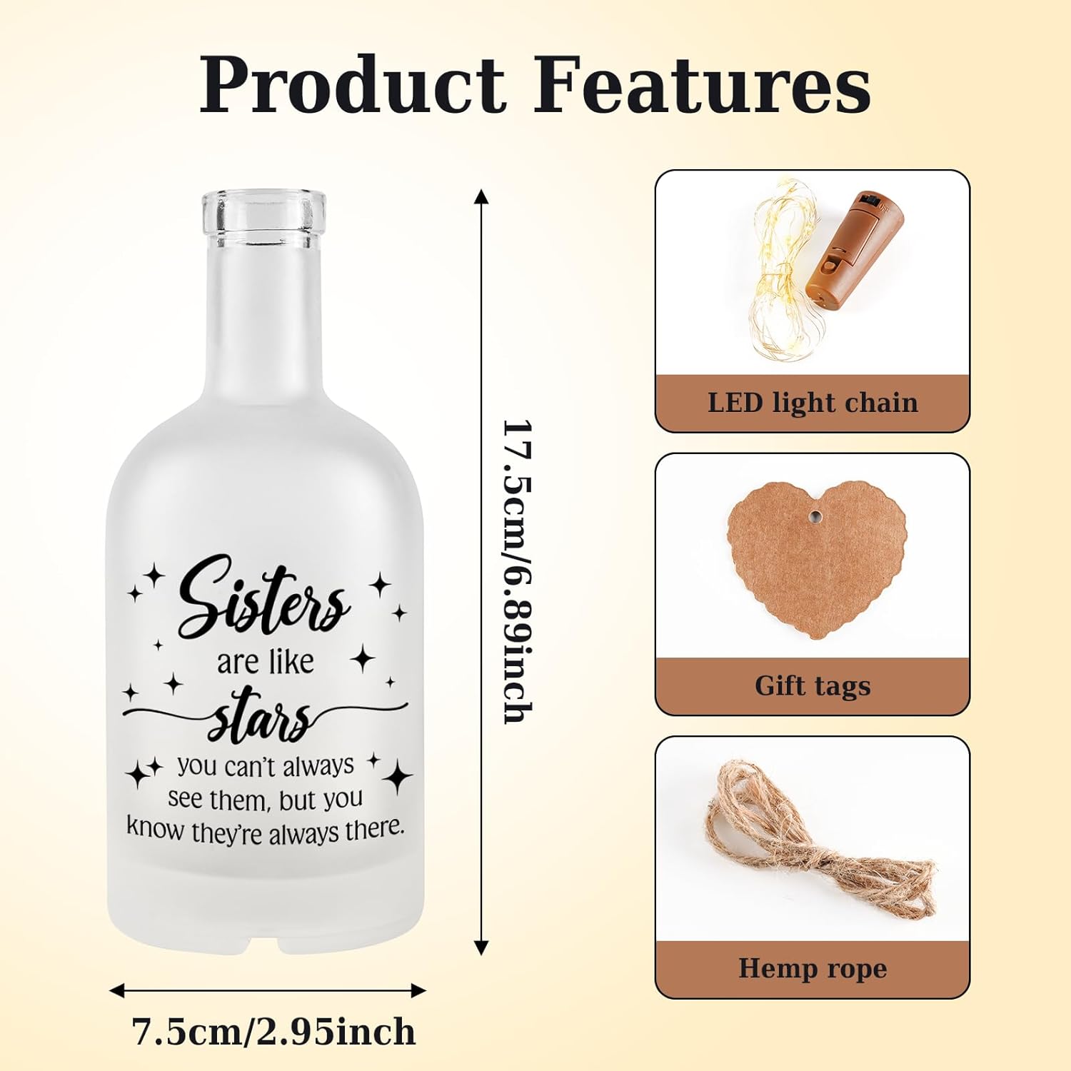 Sister Gift Sisters Birthday Gifts Birthday Gifts for Sisters Lovely Decorations Decorative Bottle Jar Lighting