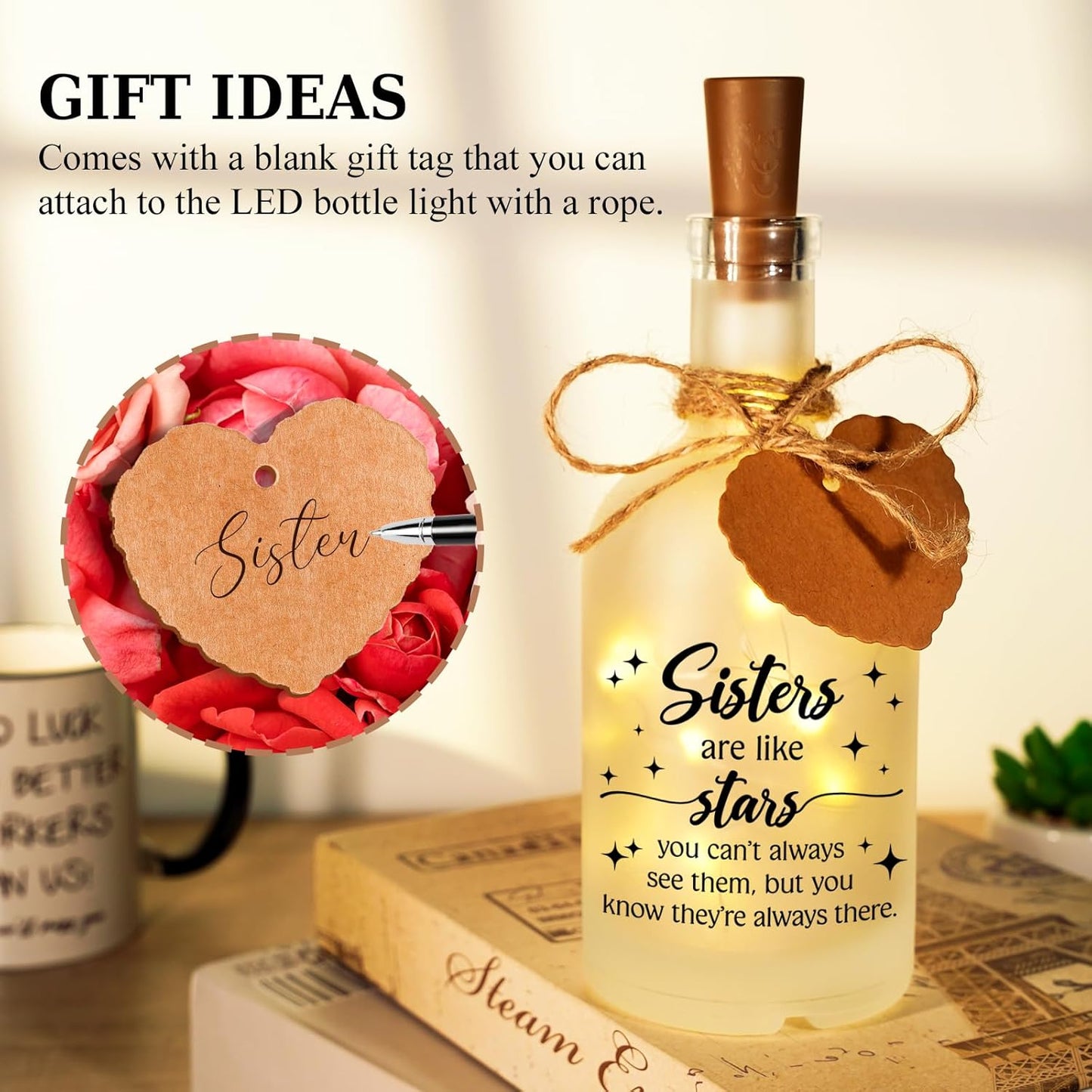 Sister Gift Sisters Birthday Gifts Birthday Gifts for Sisters Lovely Decorations Decorative Bottle Jar Lighting