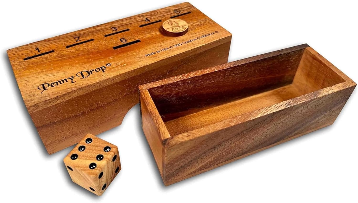 Penny Drop Game – Travel Edition, Compact Dice Game for Family Fun, Made in USA