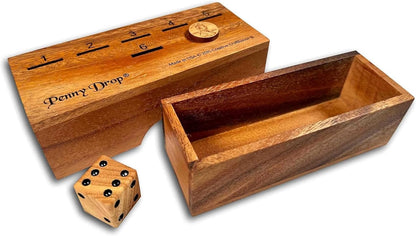 Penny Drop Game – Travel Edition, Compact Dice Game for Family Fun, Made in USA