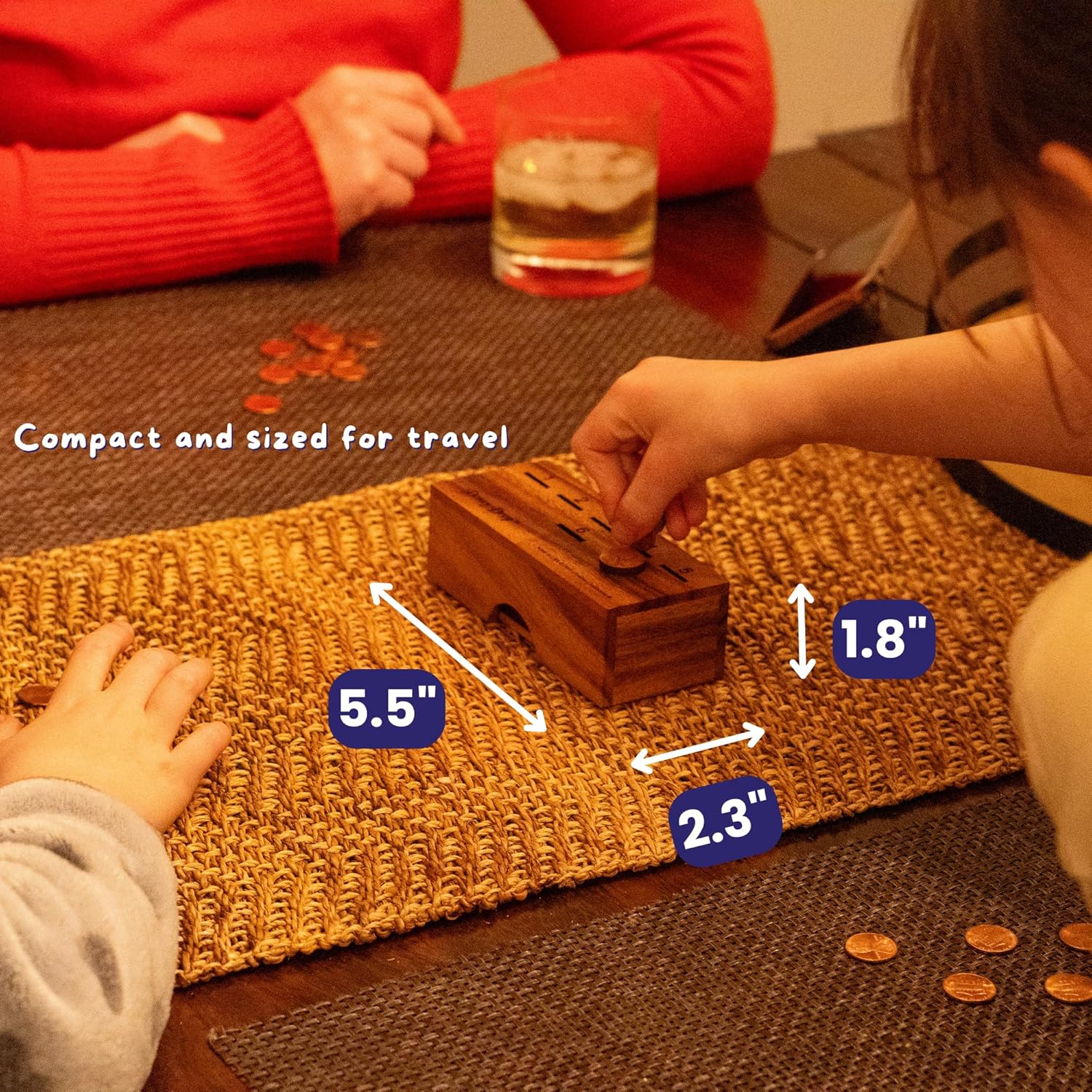 Penny Drop Game – Travel Edition, Compact Dice Game for Family Fun, Made in USA