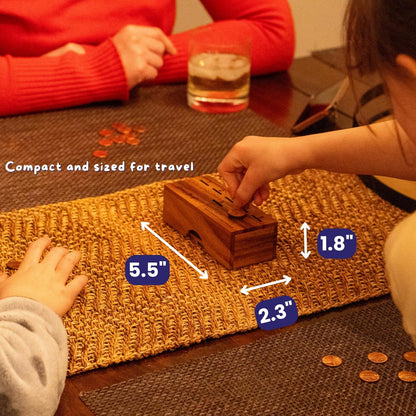 Penny Drop Game – Travel Edition, Compact Dice Game for Family Fun, Made in USA