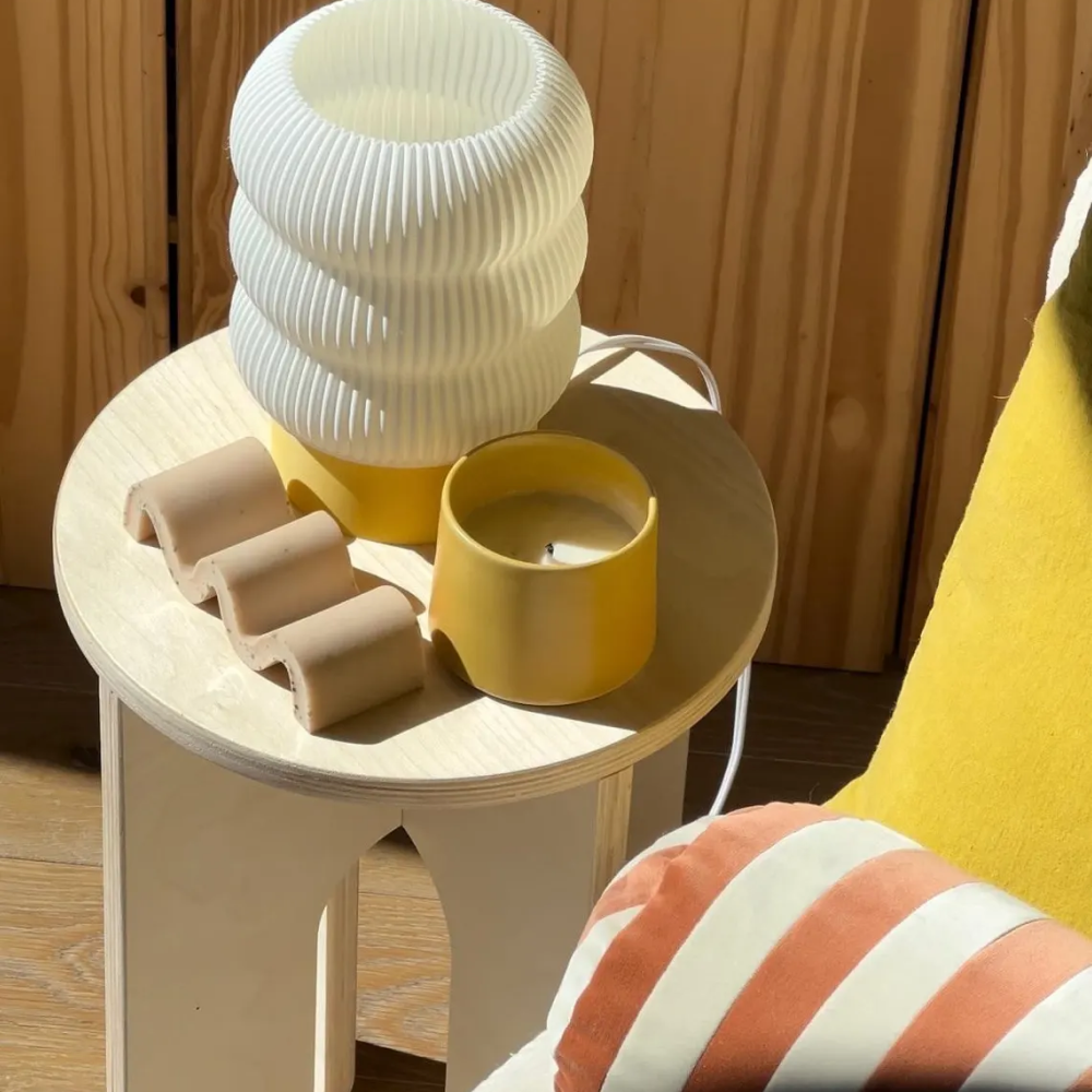 Wooden Stool. Modern Side Table.