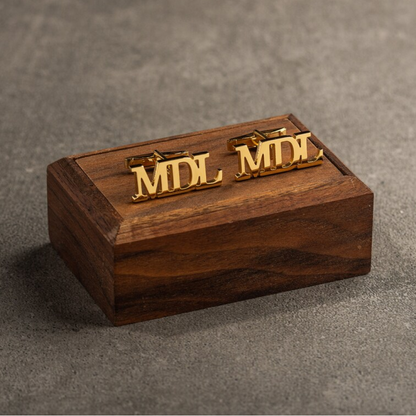 Gold Monogram Cufflinks, Personalized Anniversary Gift for Husband