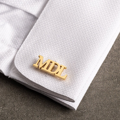 Gold Monogram Cufflinks, Personalized Anniversary Gift for Husband