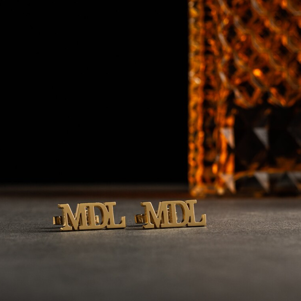 Gold Monogram Cufflinks, Personalized Anniversary Gift for Husband