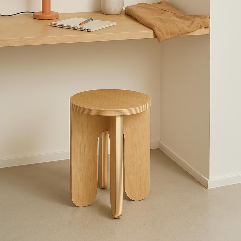Wooden Stool. Modern Side Table.