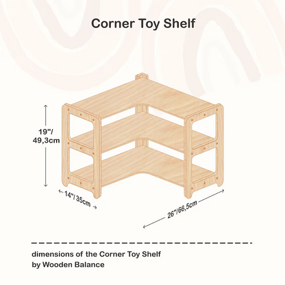 Montessori Bookshelf + Small Toy Shelf + Corner Toy Shelf, Wooden Shelf, Kids Bookcase, Toy Storage, Kids Furniture, Montessori Shelf