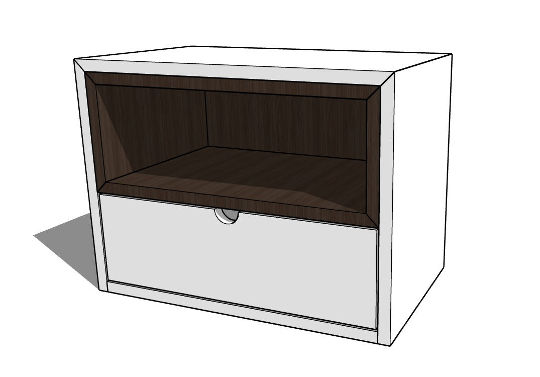 Table de chevet moderne en noyer