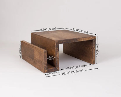 Couch Arm Rest Table with Magazine Stand, Modern Wood Armrest Table, Simply Sofa Arm Tray Table, Couch Tray