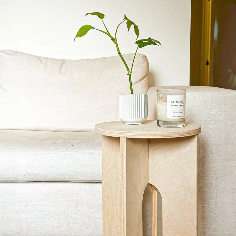 Wooden Stool. Modern Side Table.
