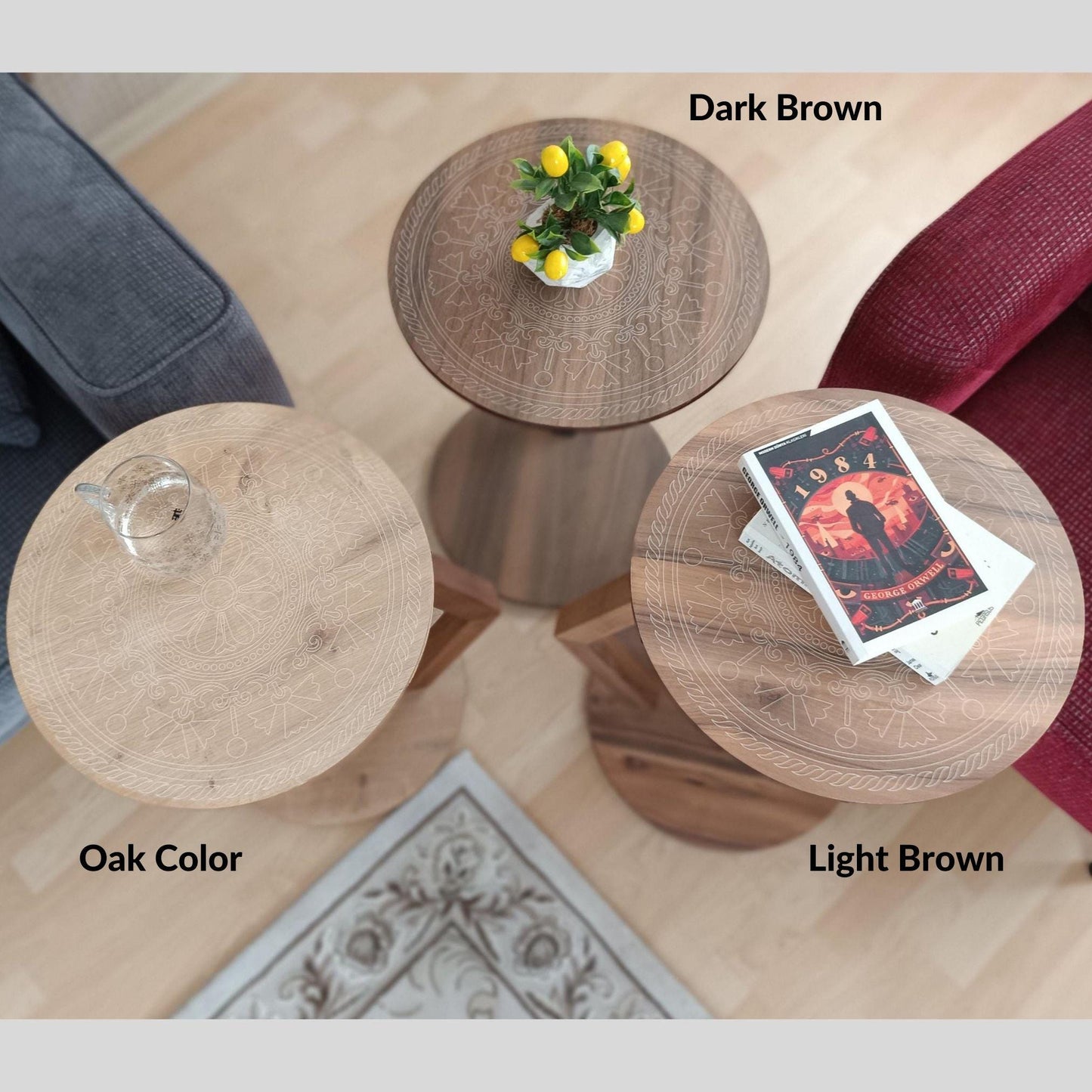 A modern C-shaped side table designed to stay right by their side