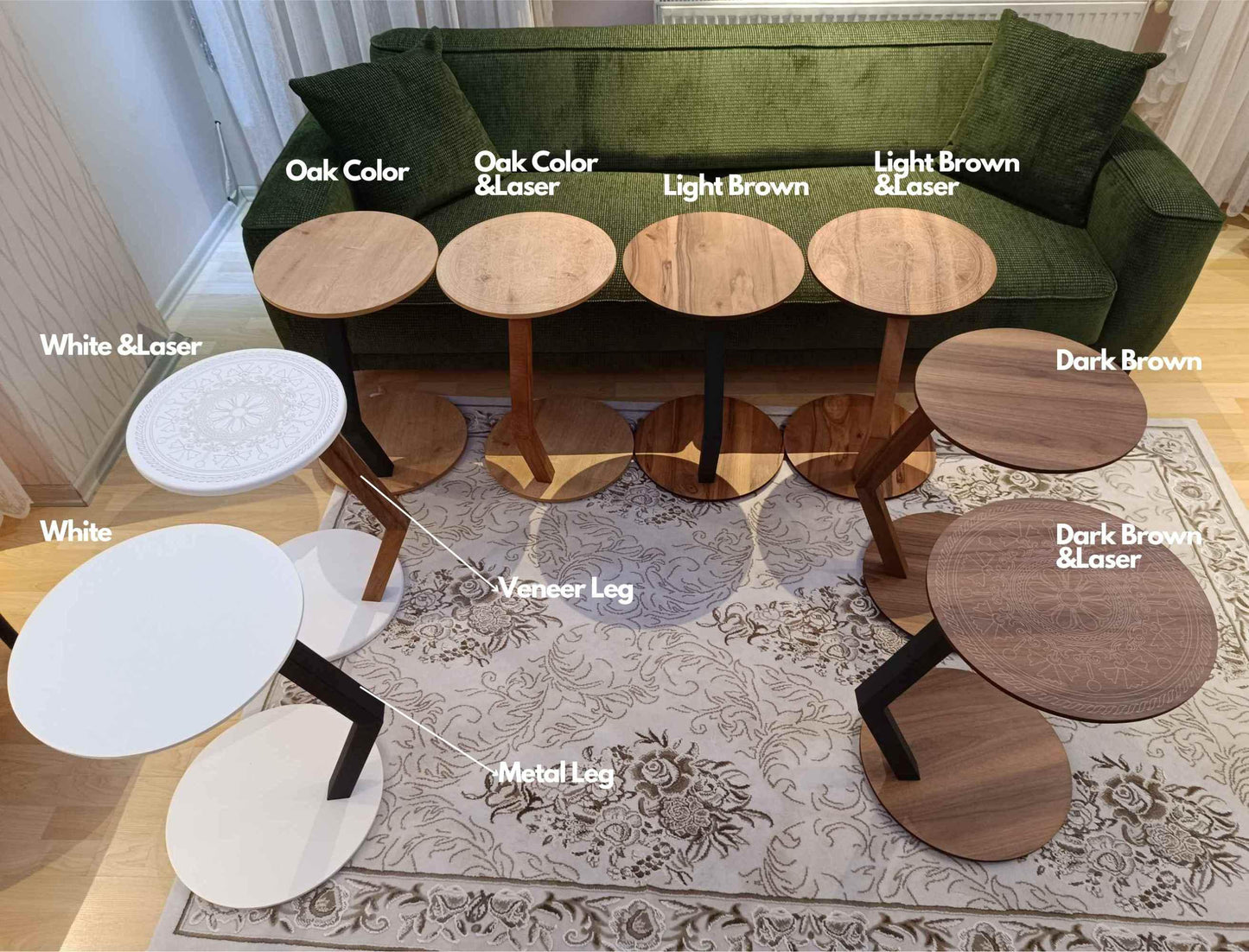 A modern C-shaped side table designed to stay right by their side