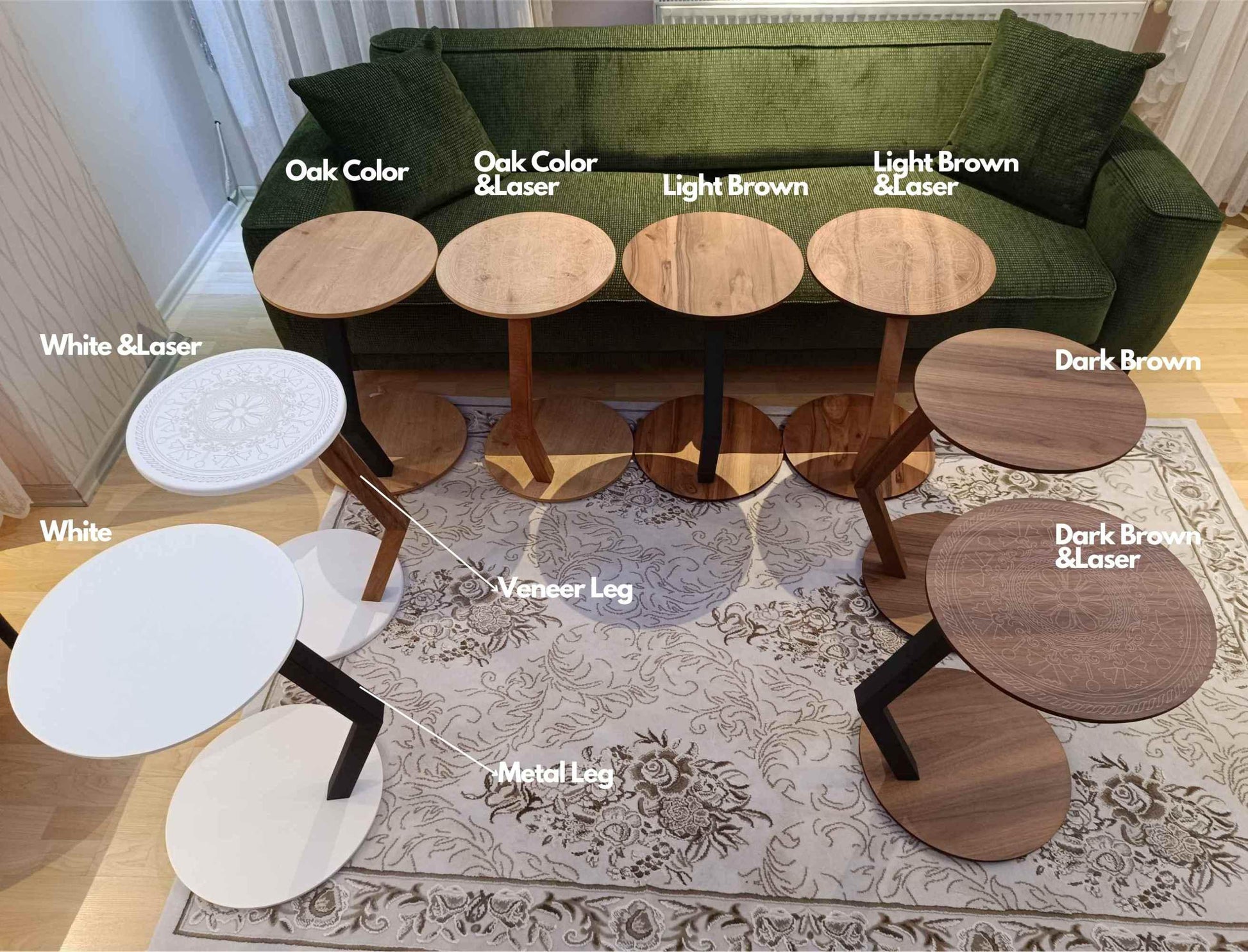 A modern C-shaped side table designed to stay right by their side